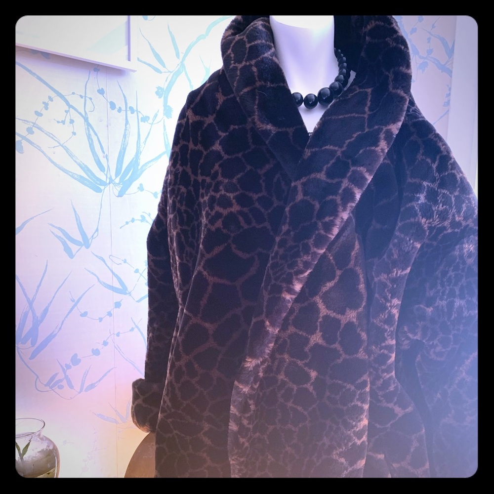 Leopard Vegan Oversized Fur Jacket